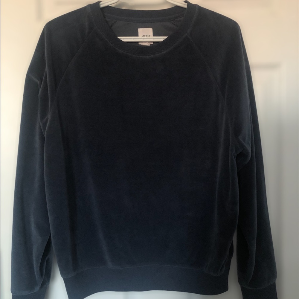 ARDENES VELVET NAVY BLUE OVERSIZED SWEATER